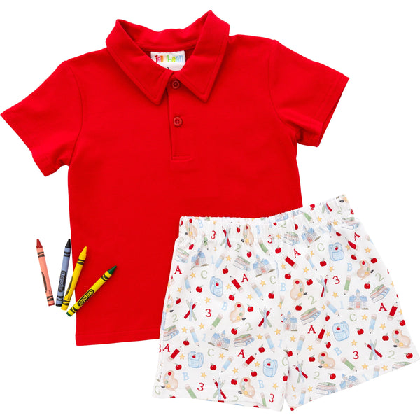 Easy as ABC Polo Short Set