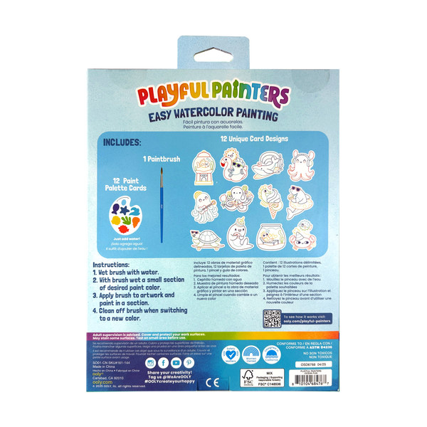 Playful Painters: Easy Watercolor Painting Kit- Ocean Pals (25 PC Set)
