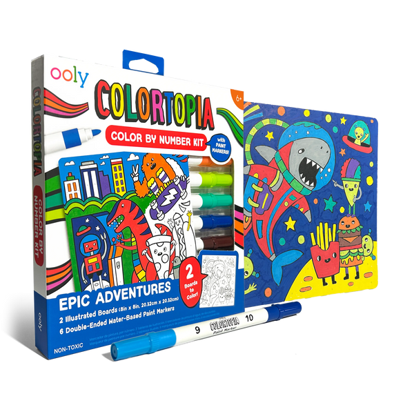 Colortopia: Paint Marker By Number Kit- Epic Adventures (8 PC Set)