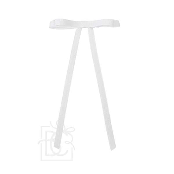 3/8" Grosgrain Layered Tail Bow- White