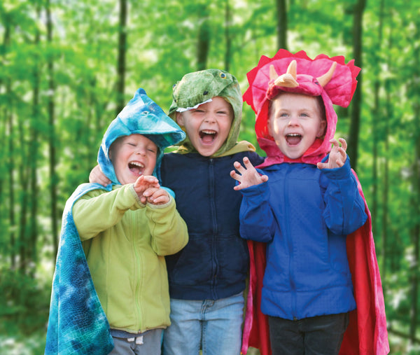 Triceratops Hooded Cape- Red