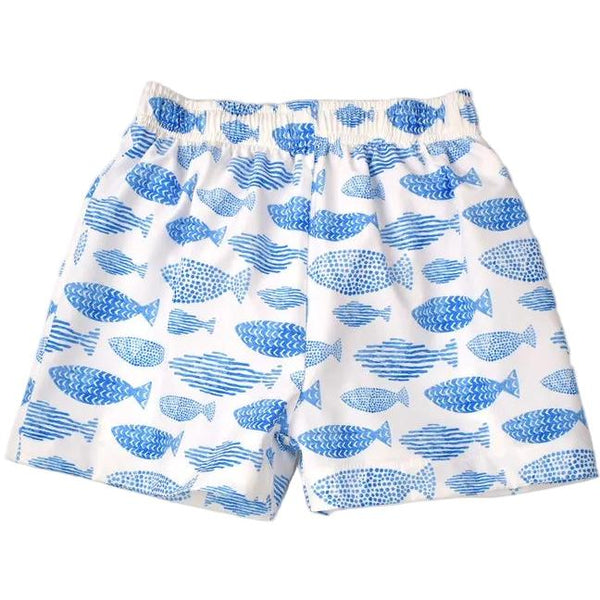 Swim Trunks- Blue Fish