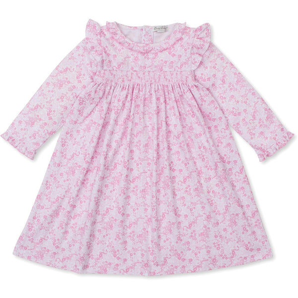 Old English Roses Pink Smocked Dress
