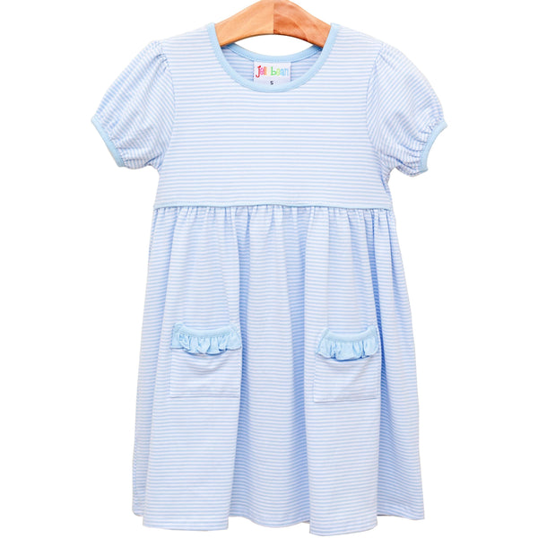 Kate Dress- Light Blue Stripe