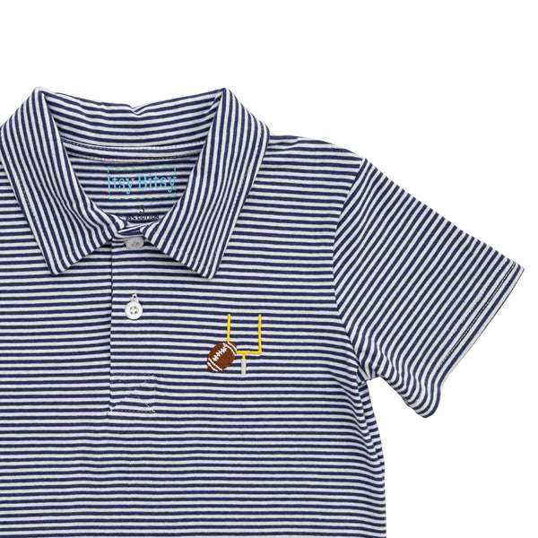 Game Day Polo Romper- Navy