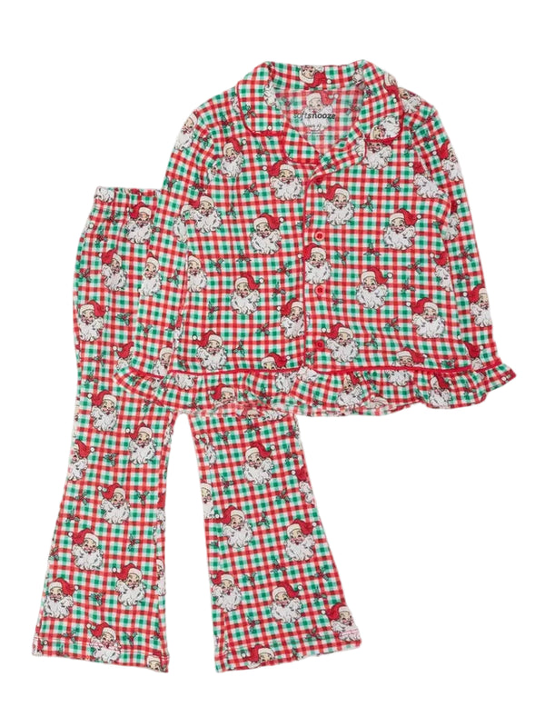 Dear Santa Ruffle Flare Pajama Set- Red & Green