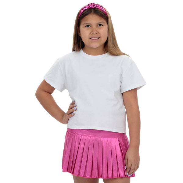 Mini Pleated Skort- Hot Pink Shimmer