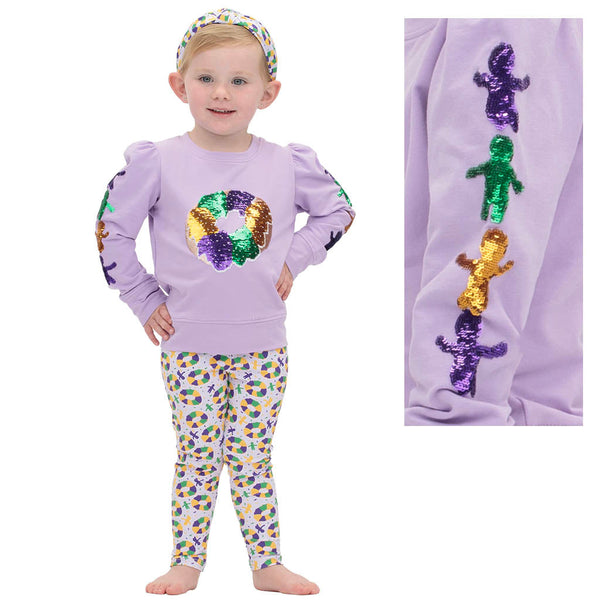 Sequin King Cake & Baby's Holly Shirt