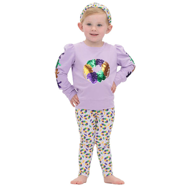 Mardi Gras King Cake & Baby's Leggings