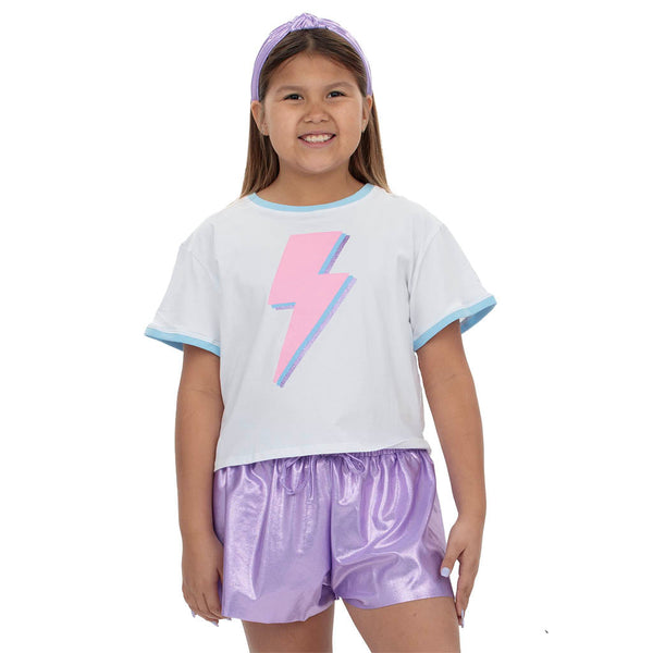 Pink Lightning Bolt Boxy T