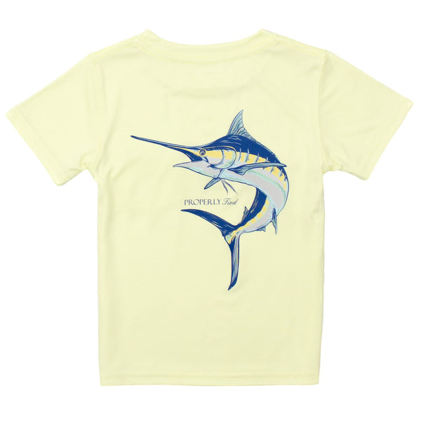 Performance Tee SS Blue Marlin- Light Yellow
