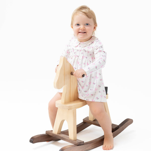 Dainty Buds & Bows Stripe Dress W/ Bloomer