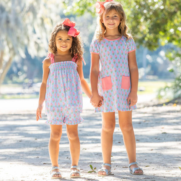 Coral Bouquet Short Set