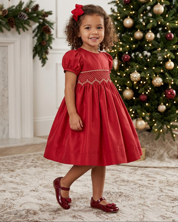 Elegant Taffeta Dress- Red