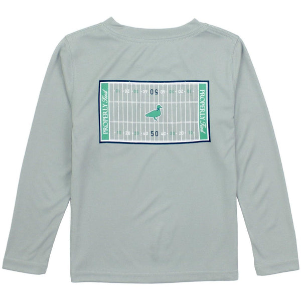 Performance Tee LS Football Field- Chrome Grey