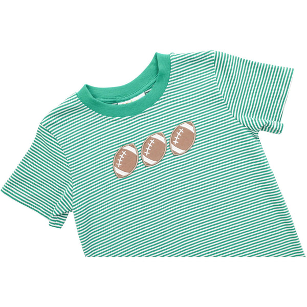 Football Trio Shirt- Green Stripe