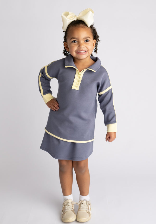 Celina 1/4 Zip Skort Set- Indigo