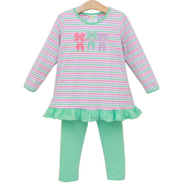 Bows & Ballet Ruffle Pant Set