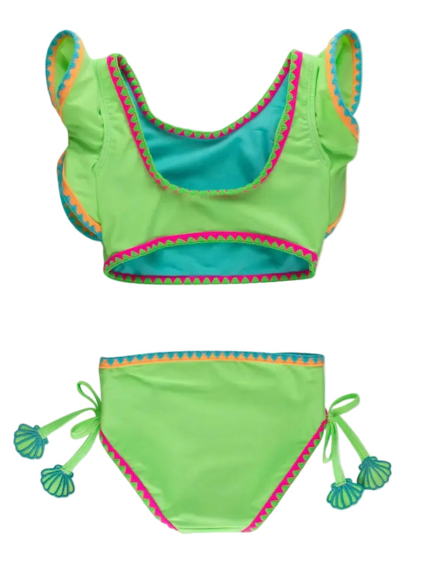 Neon Honeydew Crochet Butterfly Tankini 2-Piece Swimsuit