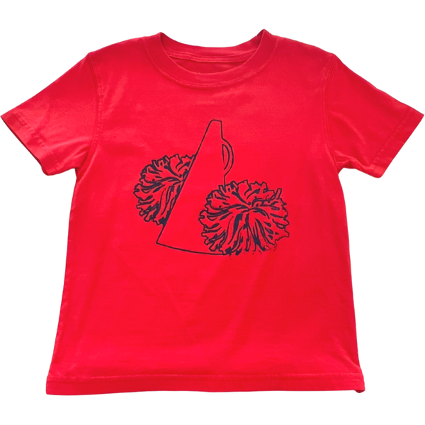 Red/Black Poms T-Shirt