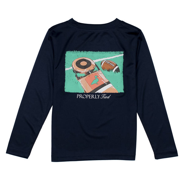 Performance Tee LS First Down- River Blue