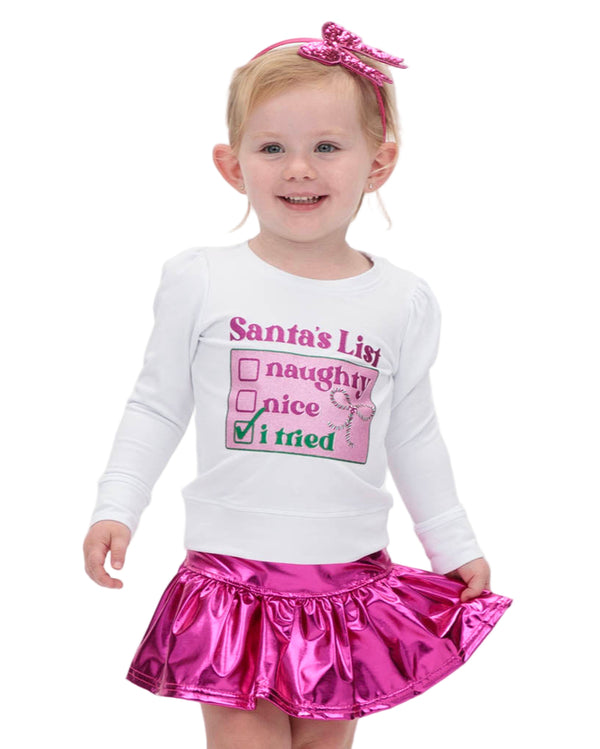 Santas List Screen Print- White Holly