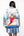 White & Blue Vintage Skiing Santa Sweatshirt- (Women's)