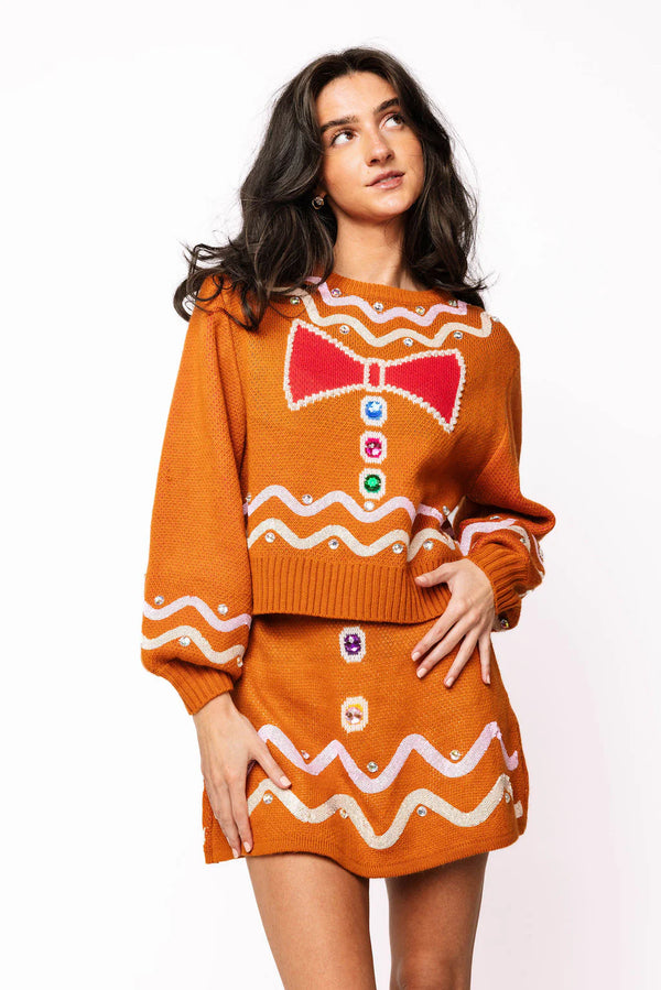 Brown Gingerbread Jewel Skirt- (Women's)