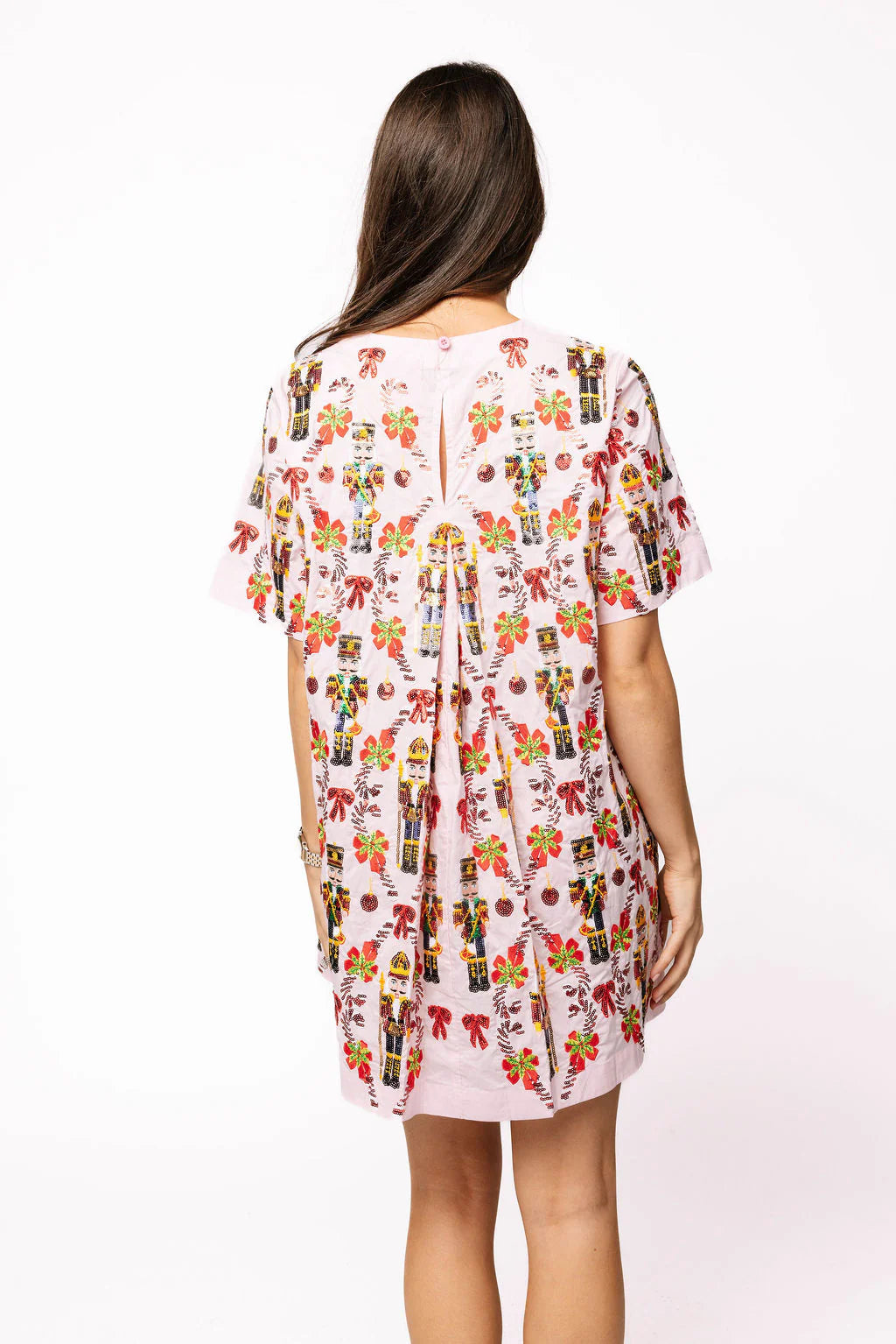 Light Pink Cotton Nutcracker & Candy Cane Dress- (Women's) Adult Medium Light Pink Cotton Nutcracker & Candy Cane Dress- (Women's) Adult Medium