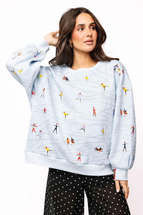 Icy Blue Ice Skating Sweatshirt- (Women's)