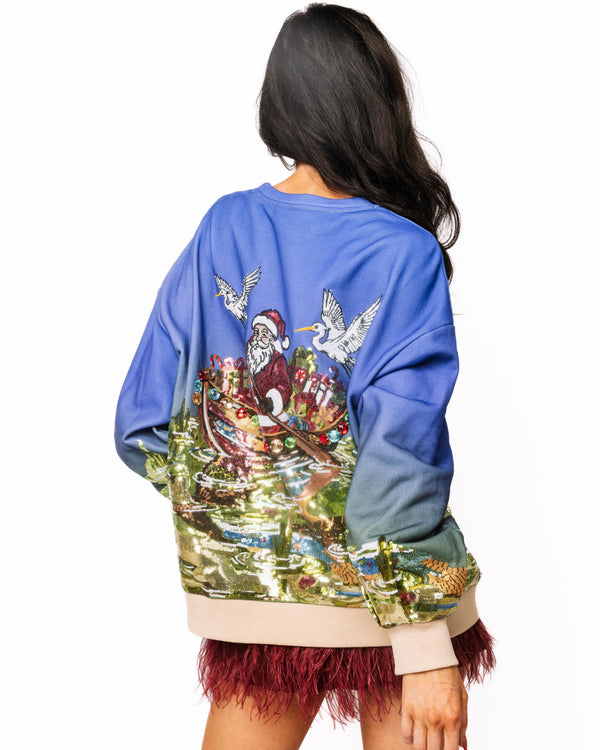 Multi Santa In The Swamp Sweatshirt- (Women's)