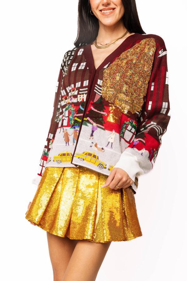 Multi Rockefeller Center Button Up Cardigan- (Women's)