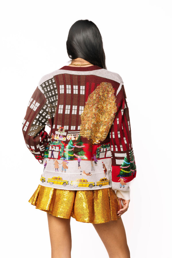 Multi Rockefeller Center Button Up Cardigan- (Women's)
