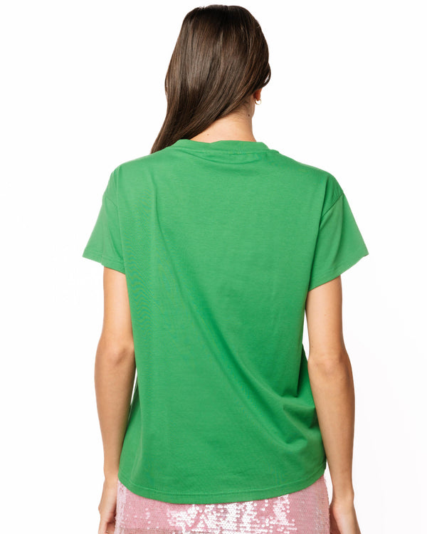 Green Mahjong Tile Christmas Tree Tee- (Women's)