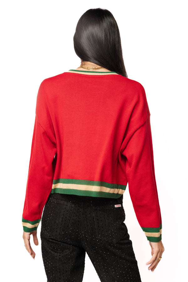 Red & Green Nutcracker Cardigan- (Women's)