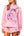 Pink Multi Candy Cane QOS Card Logo Mock Neck Sweatshirt- (Women's)