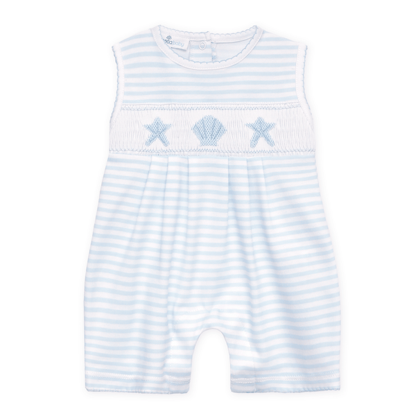 Coastal Treasures Smocked Short Playsuit