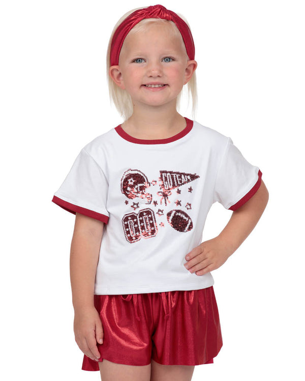 Shimmer Butterfly Short- Crimson