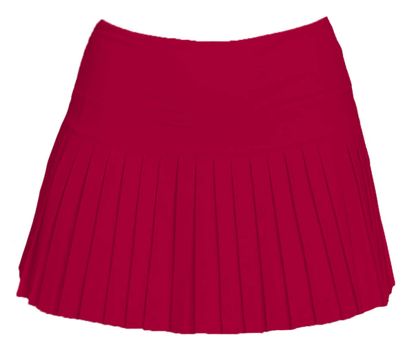 Mini Pleated Skort- Solid Crimson