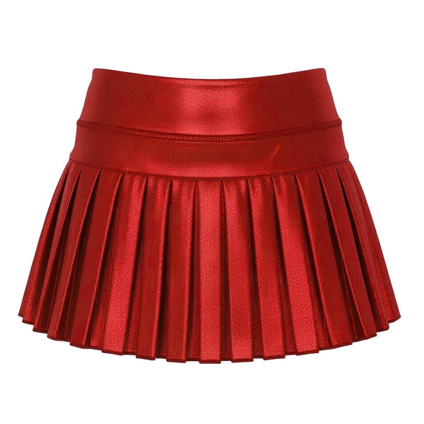 Mini Pleated Skort- Crimson Shimmer