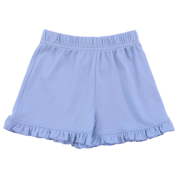 Interlock Ruffle Shorts- Sky Blue