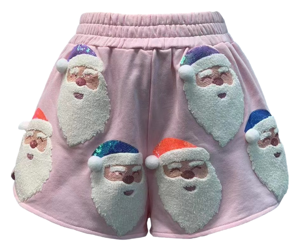 Light Pink Santa Shorts- Women's