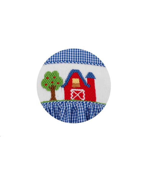 Farm Dress W/ Collar- Royal Blue Gingham