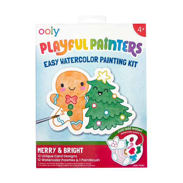 Playful Painters Easy Watercolor Painting Kit- Merry & Bright