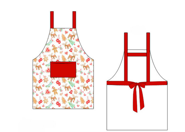 Boys Red Gingerbread Apron