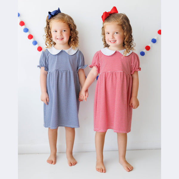 Charlotte Dress- Red Stripe