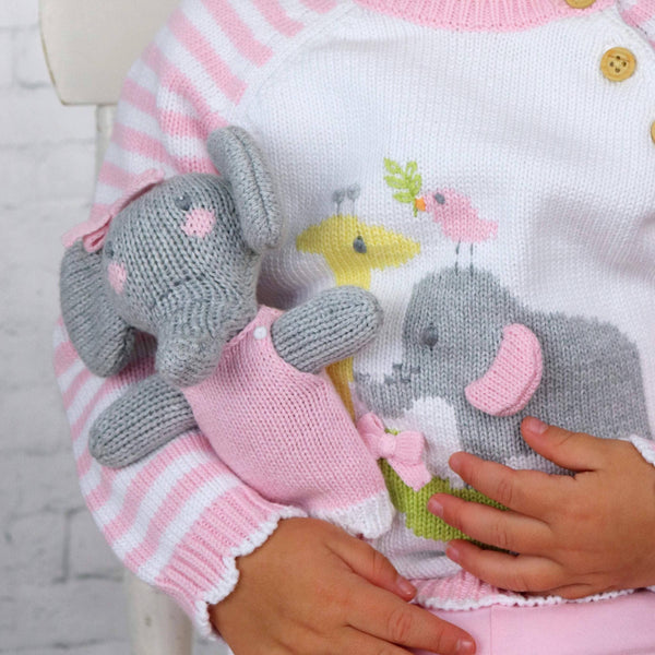 Edna the Elephant Hand-Knit Rattle