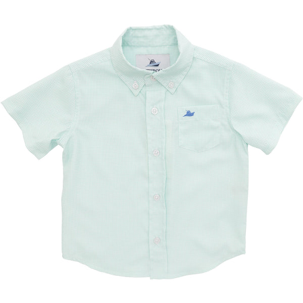 SS Dress Polo- Mini Beach Glass Gingham