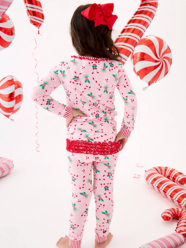 Holly Candy Canes LS Pajama Set