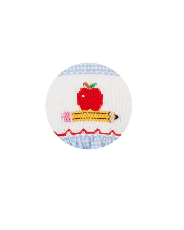 Apples & Pencils Sleeveless Dress- Lt. Blue Gingham